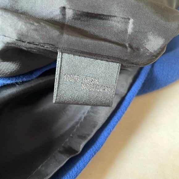 Lafayette 148 Wool Sheath Dress Ruched Cobalt Blue Professional 8 EUC - Picture 5 of 11